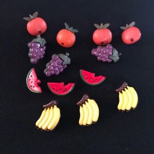 VINTAGE Fruit PLASTIC BUTTONS
